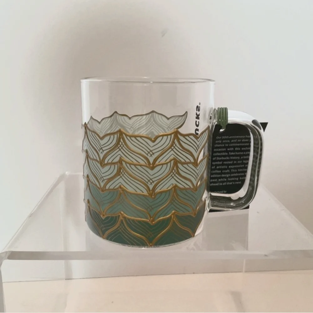 Starbucks 50th Anniversary Glass Mug New with Tags! Perfect!